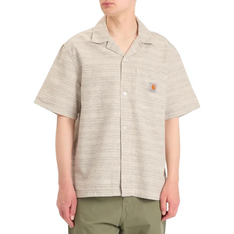 Carhartt WIP Short Sleeve Gellar Stripe Shirt With Square Pocket Men Shirts I035569-30F-02