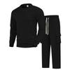Men's Fashion New Round Neck Long-sleeved Cargo Trousers Sports Leisure Outdoor Suits Conjuntos Hombre