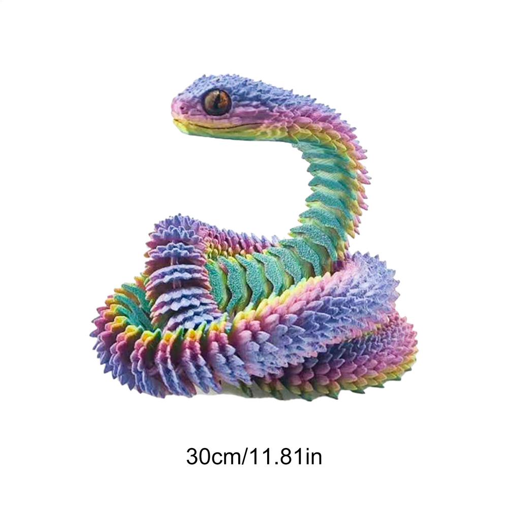 3D Printed Snake Movable Joint Simulation Snake Figurine Creatived Home Office Desktop Ornament New Year Gifts Crafts Gift