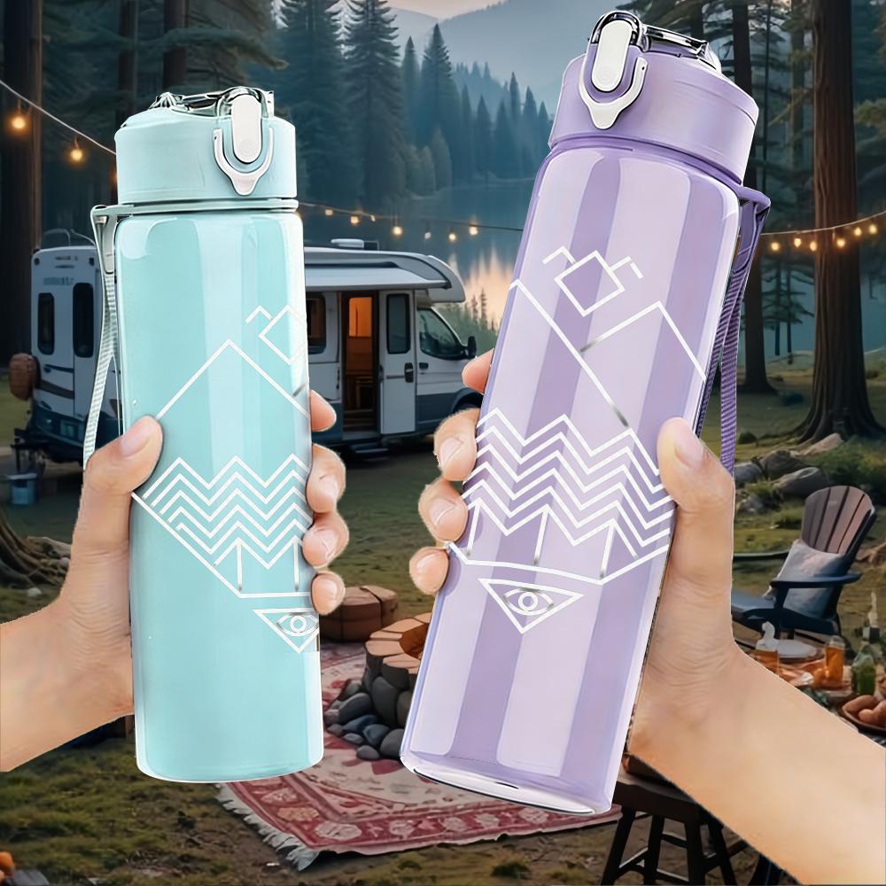 1PC Blank Distressed White Minimalist Print 750ml Portable Sports Water Bottle Leakproof Gym Outdoor Travel Drink Cup