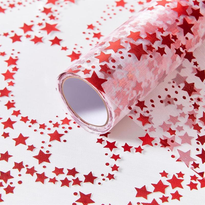 1rolls Star Hot Gold Foil Thin Gauze Table Flag Mesh Light Luxury Tablecloth Suitable for Family Gatherings Dinner Mats Gift Bouquets Packaging Gauzes