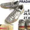 Leather Sneakers UK8 26.5 Silver Italy