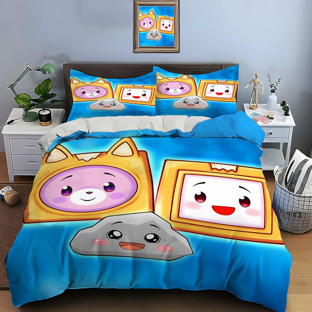 Cartoon Doll L-Lankyb0x Print Bedding Set Duvet Cover 1 Duvet Cover 2 Pillowcases Adult and Children Bedding Set Luxury Gifts