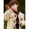 Loose Woolen Coat for Girls, Thickened Cotton-padded Overcoat for Children's Fashion In Autumn and Winter
