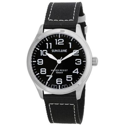 J-AXIS Men's MJG-X13-BK (Fashion Watch Sun Flame) Round Watch Black Analog