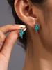 4 Pairs Bohemian Colorful Turquoise Lightning Ear Studs Earrings For Women Men Daily Wear Western Cowboy Cowgirl Jewelry Accessories Couple Gifts