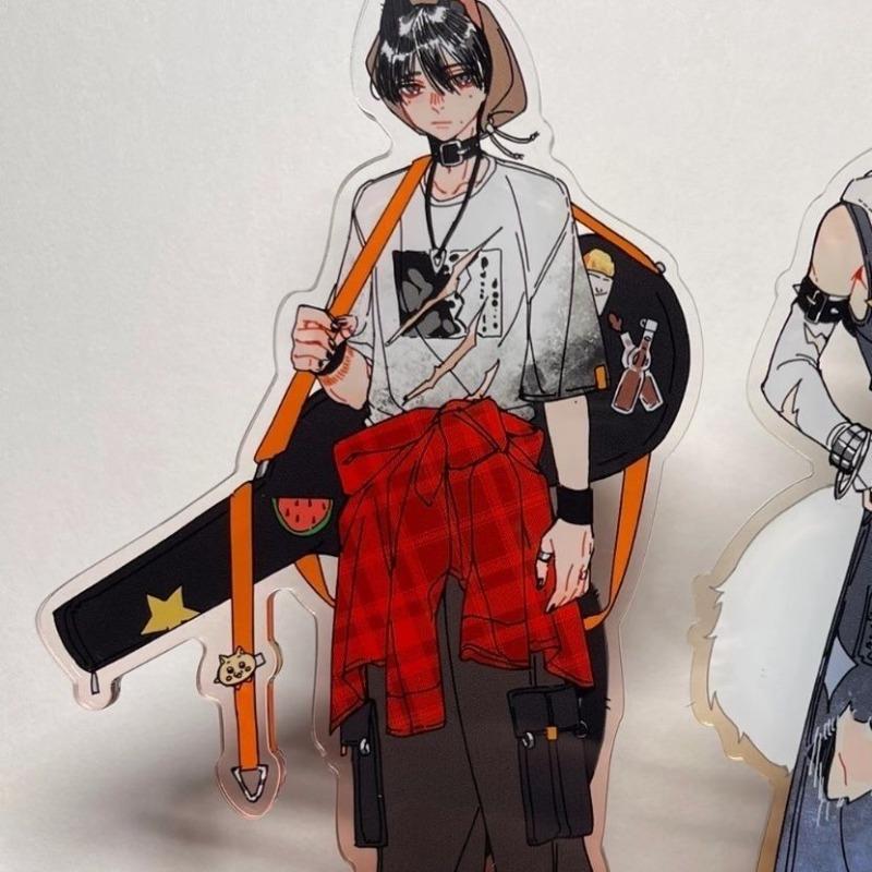 10cm/3.93in Anime The Summer Hikaru Died Standing Plates Figures Acrylic Creativity Card Novelty Toys Birthday Desk Decorations