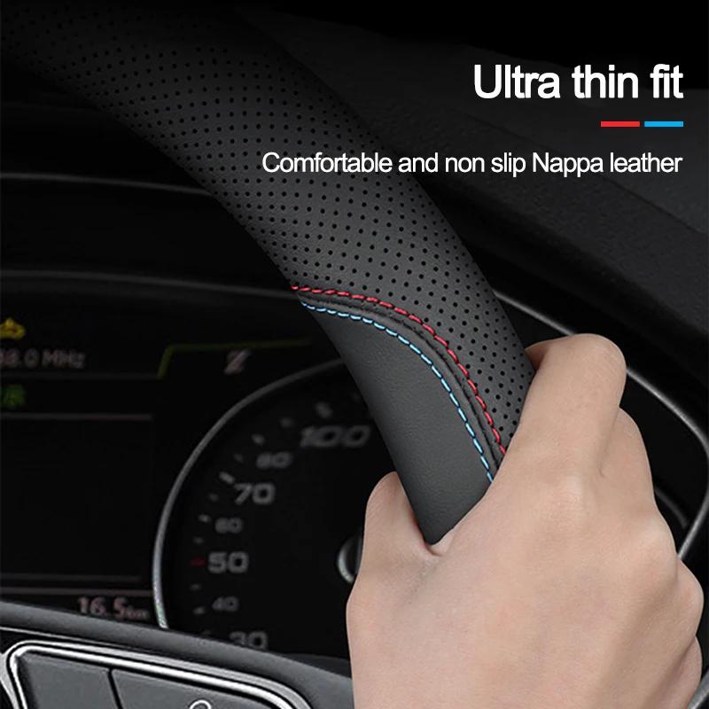 High Quality Leather Car Steering Wheel Cover Wrap Holder for Volvo XC60 S90 S60 XC40 S60l Braid on Steering-Wheel Protector
