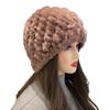 Real Rex Rabbit Hair Hat Women's Thickened Hair Hat Fur Cold Warm Ear Protection Plush Knitted Hat Baotou Hat Autumn and Winter