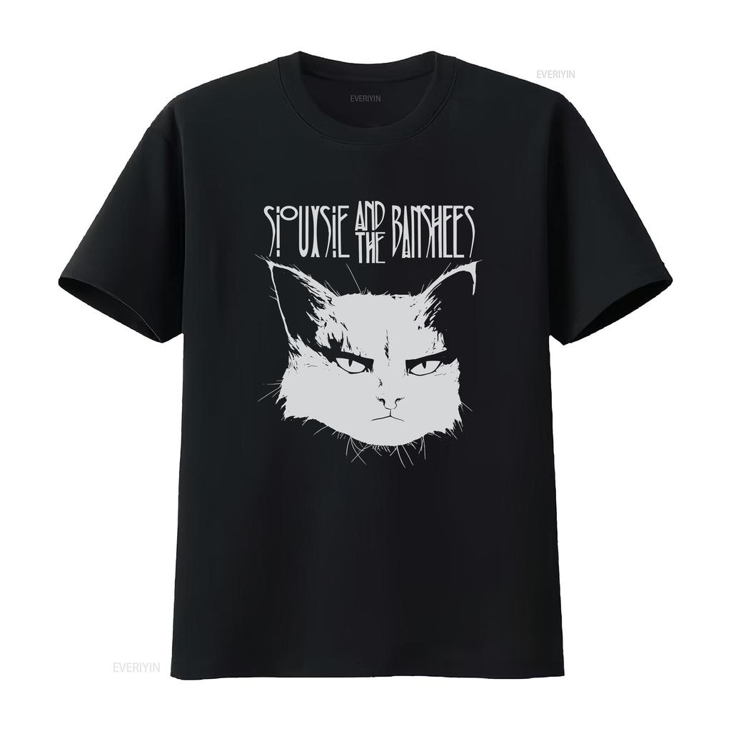 Siouxsie And The Banshees Band Black T Shirt Short Sleeve S To 5xl Vintage Washed Stretched Top For Everyday Wear Streetwear