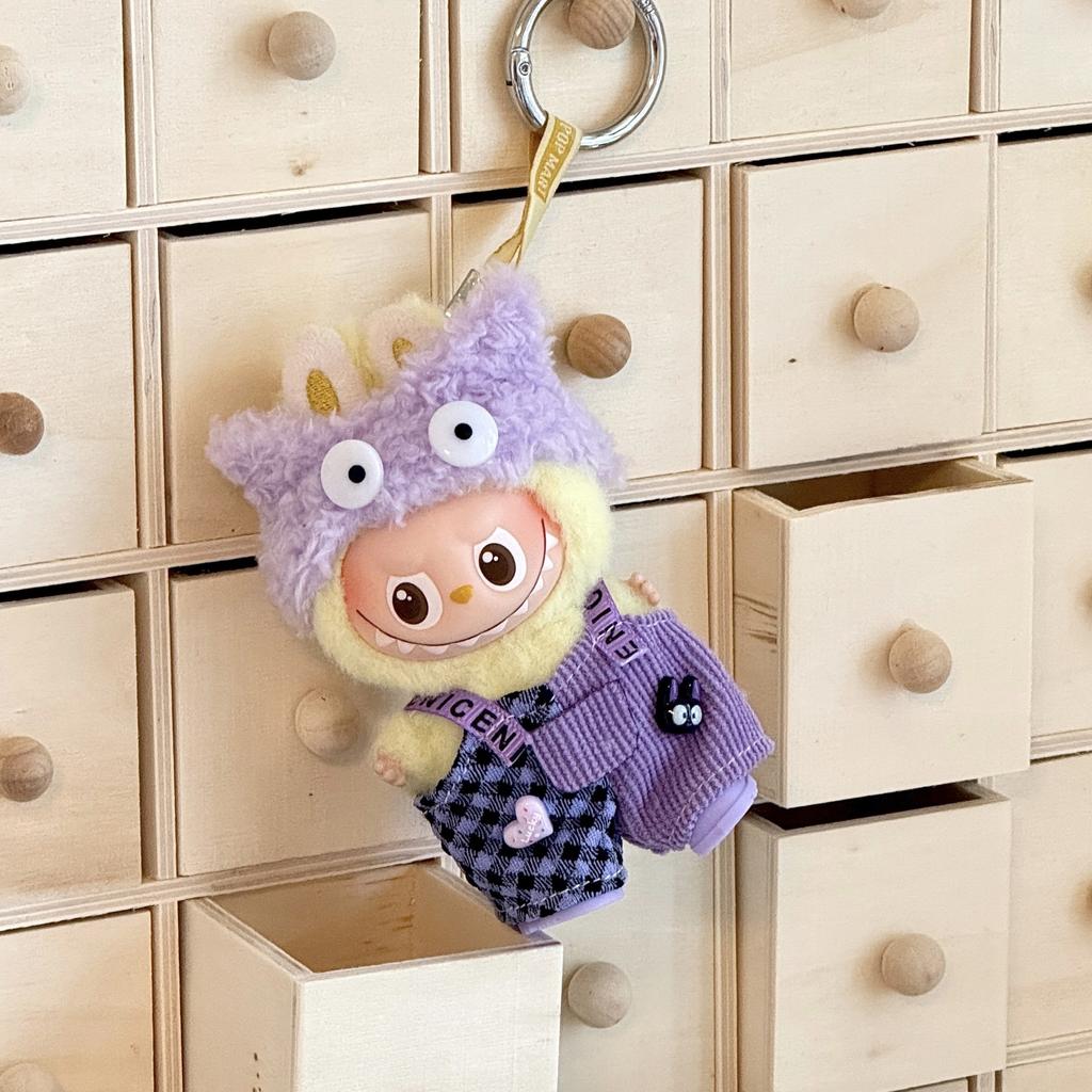 Puppenkleidung für 10,5 cm 4,0 Labubu Universelle Babykleidung Mini-Plüschpuppen-Kleidungszubehör für Weihnachts-Fans Geschenk