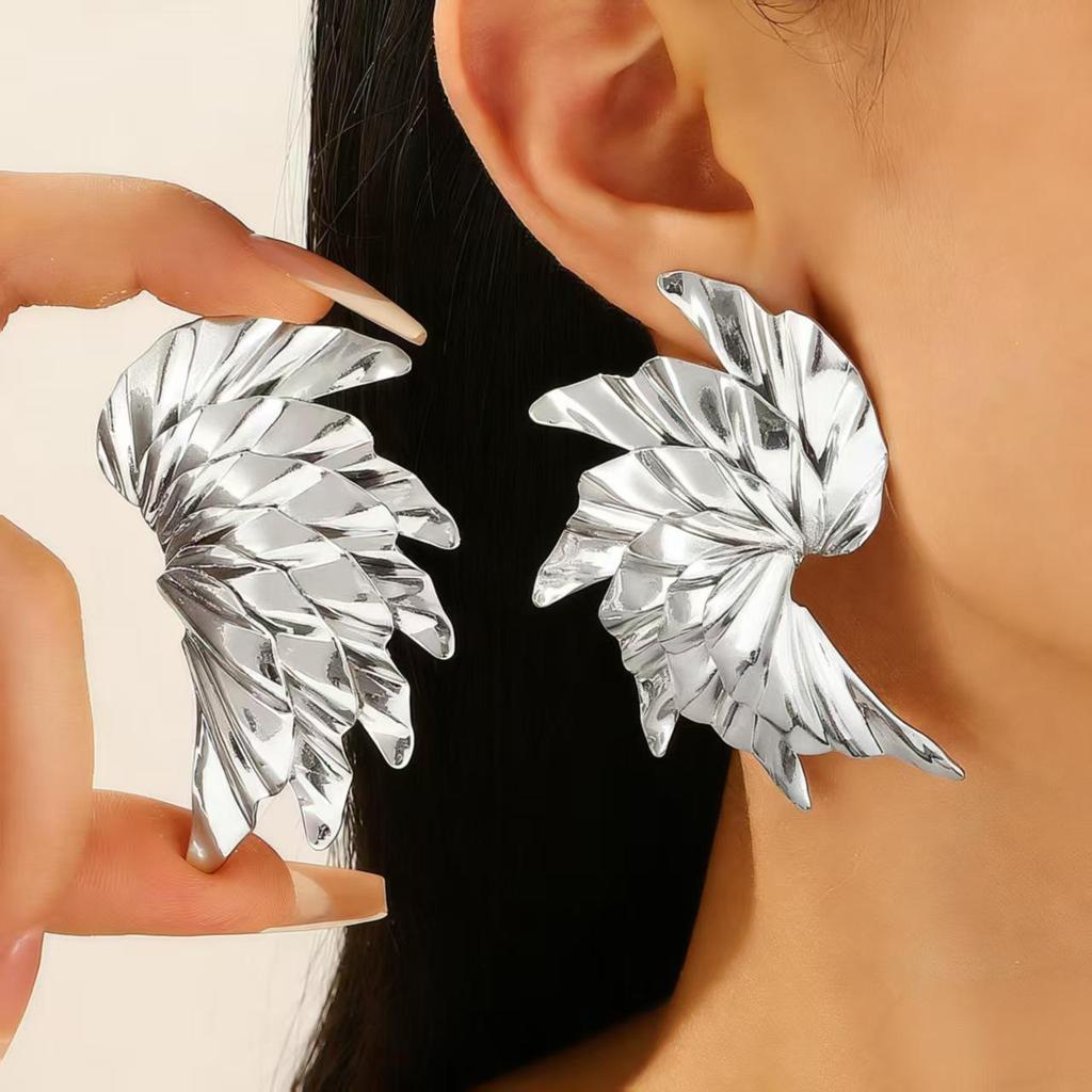 Europäische & Amerikanische Retro Blütenblatt Lange Ohrringe - Influencer Stil, Matt, Geometrisches Design für Frauen