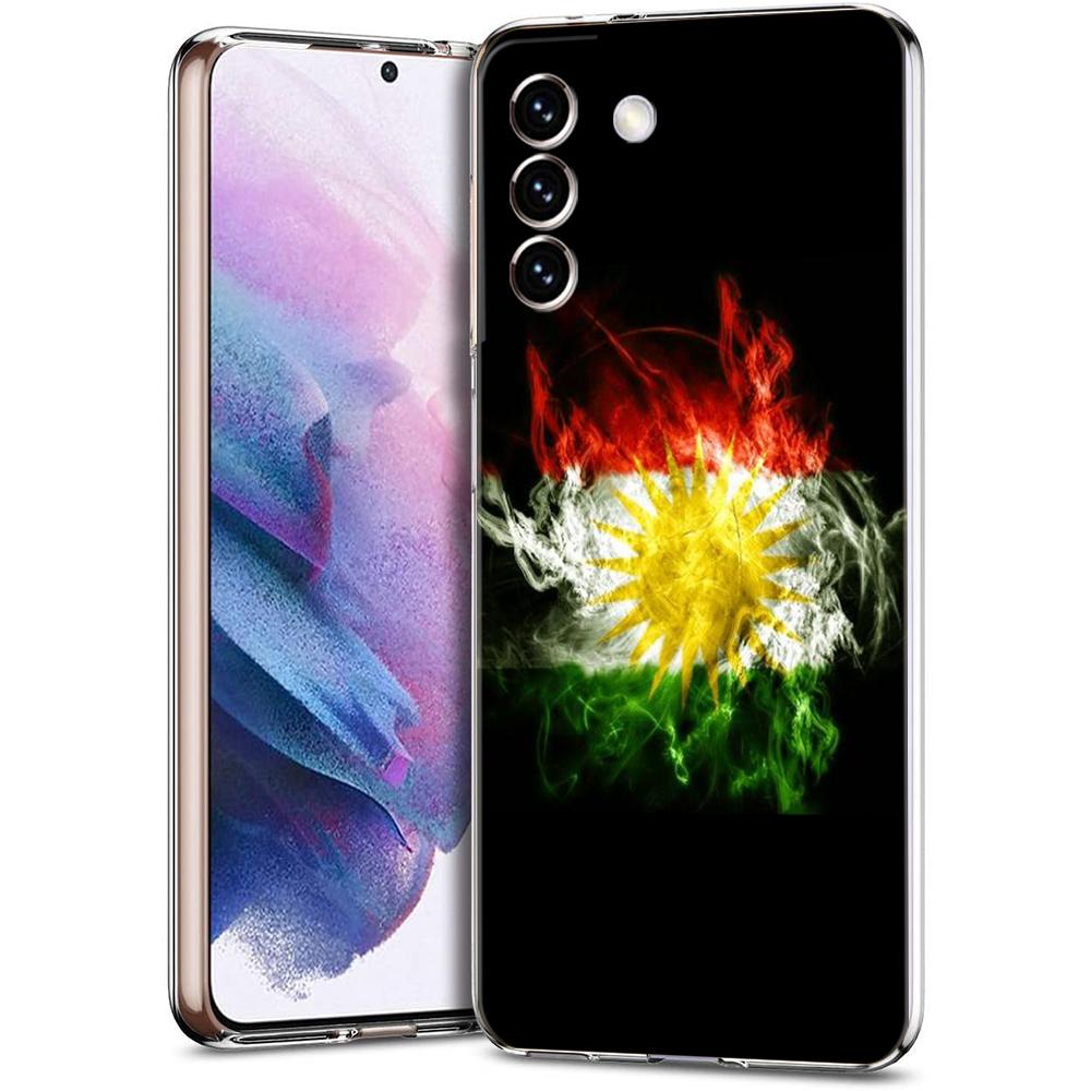 K-Kurdistan Flag Phone Case for Samsung Galaxy S23 S20 FE S22 S21 Ultra M21 M22 M32 S10 S10E S9 S8 Plus 5G Transparent Shell Bag