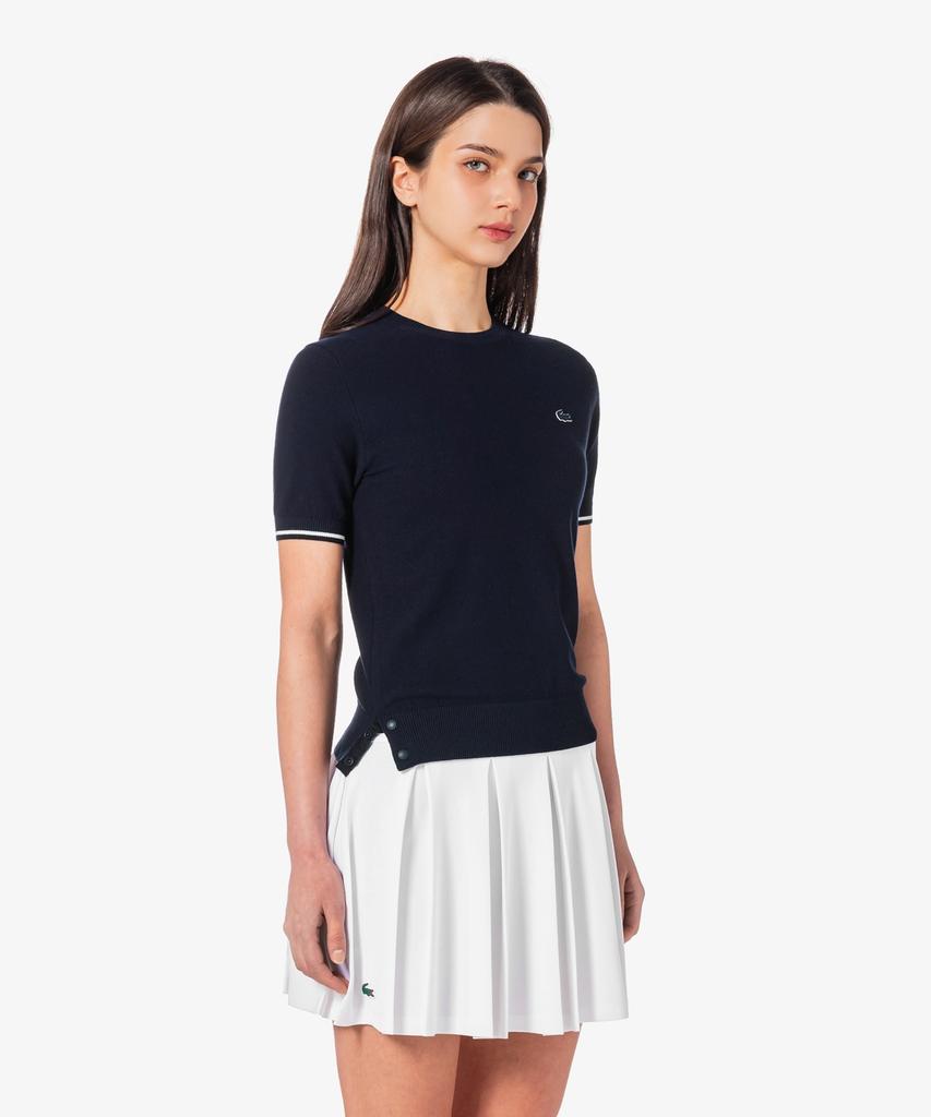LACOSTE Women'S Basic Short Sleeve Round Sweater Af335E-56G 166