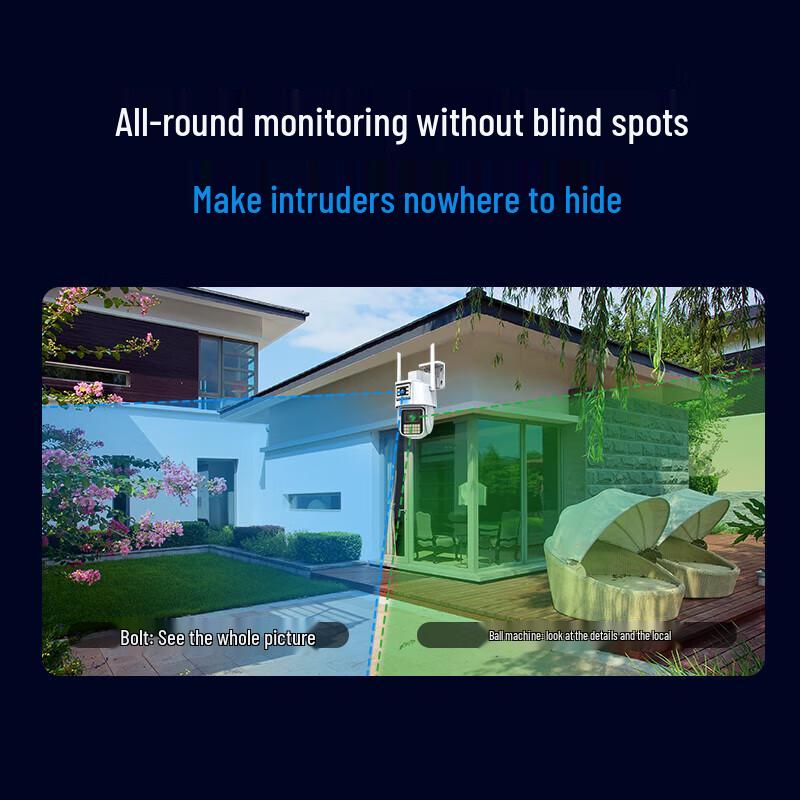 JOOAN JA-W6 3MP Smart Dual-Lens 360° WiFi PTZ Security Camera