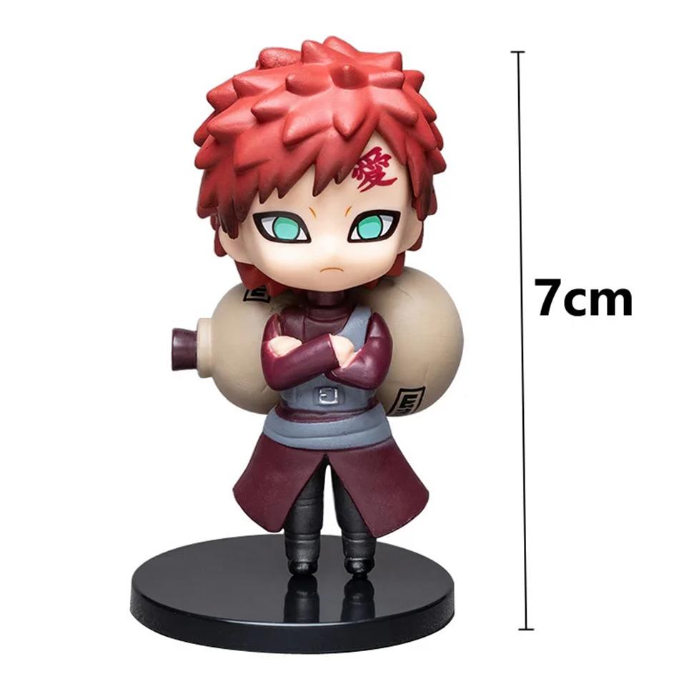 12pcs Naruto Q-version Uzumaki Naruto Flag Mokaka Nishi Uchiha Sasuke Cute Handmade PVC Model Anime Peripheral Birthday Gift