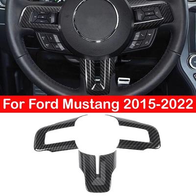 Für Ford Mustang 2015 2016 2017 2018 ABS Carbon Fiber Style Innen Auto Lenkrad Abdeckung Trim Rahmen Dekor