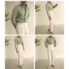 Mens Vintage Slim Fit Long Sleeve Breathable Casual Gentleman Shirt