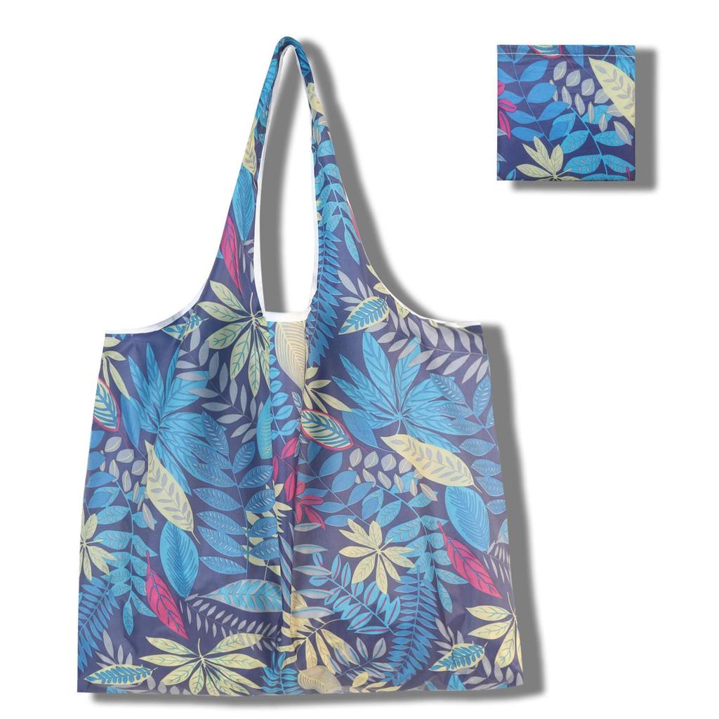 Large Floral Pattern Foldable Tote Bag - Portable, Sturdy, Eco-Friendly, Wear-Resistant for Grocery Shopping