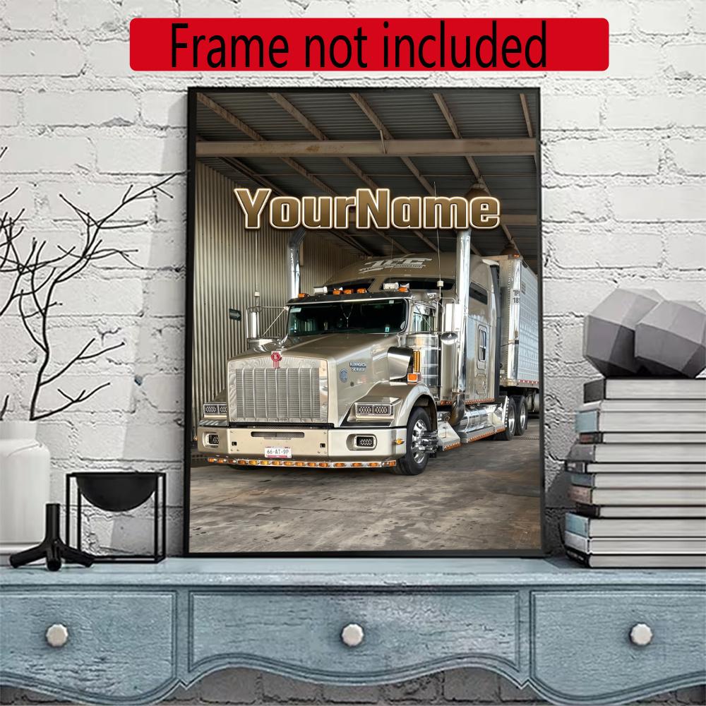 Kw Heavy Trucks Customize Your Name Diamond Painting Round Diamond Diy Frameless Holiday Artwork Suitable For Home Office Wall Decoration