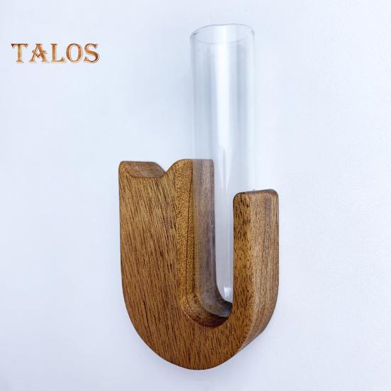 Plante hidroponice Tub de încercare Vază din lemn de pisică de câine colector de mustăți Magnet de frigider Vază de propagare a plantelor Home Office Decor pentru frigider