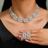 Bridal Suit Wedding Dress Wedding Jewelry Necklace Earrings Geometric Suit Wedding Fashion Chain