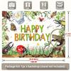 2D Bug Adventure Happy Birthday Backdrop, Kids Nature Party Banner, Photography Background
