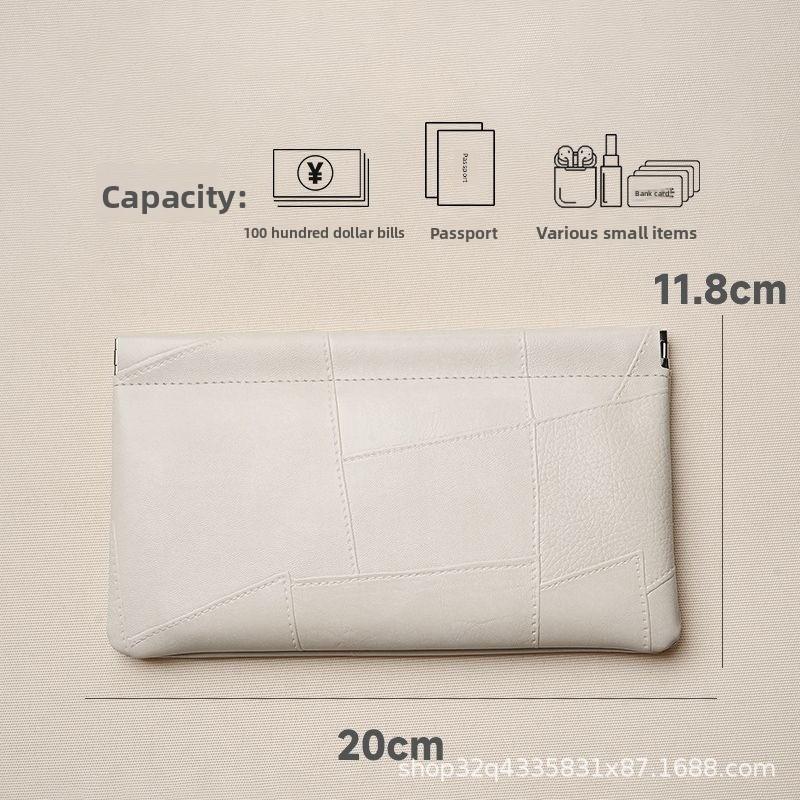 

New Leather Portable Coin Purse Multifunctional Long Wallet Passport Cash Cosmetics Headphone PouchTravel Hand-held Storage Bag бежевый