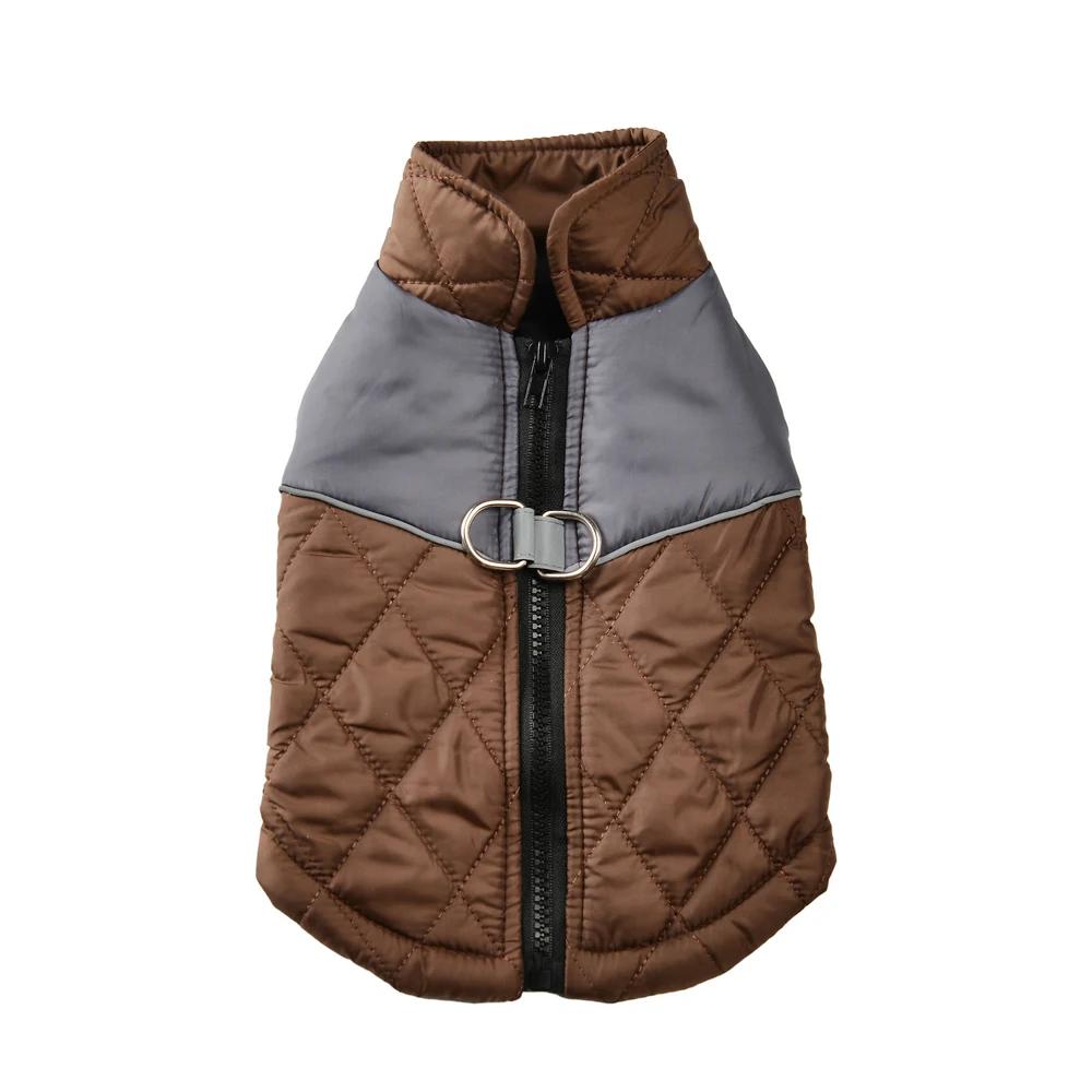 

Winter Warm Pet Dog Jacket Reflective Waterproof Clothes For Small Big Dogs Cat Coat Golden Retriever Vest Overalls Pug Outfits XS коричневый