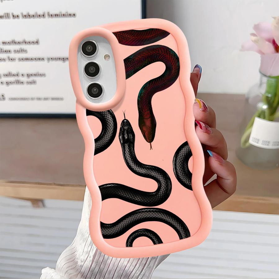 Weiche Handyhülle für Samsung Galaxy A14 A12 A15 A13 A52 A21s A11 A16 A03 A23 A06 A05 A22 A33 A53 A04 Einfache Schwarze Blume