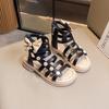 Sandali Gladiatore con Papillon da Ragazza Estate Nuovi Bambini Casual Punta Aperta Sandali da Spiaggia Moda Bambino Principessa Ritagli Sandali Romani Zip