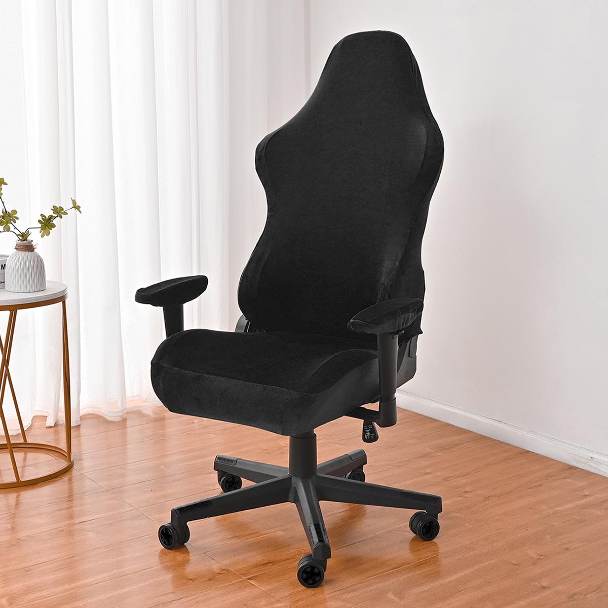 

Solid Color Elastic Silver Fox Velvet E-sports Chair Cover Anti-cat Scratch and Dust-proof Computer Game E-sports Chair Cover. чёрный