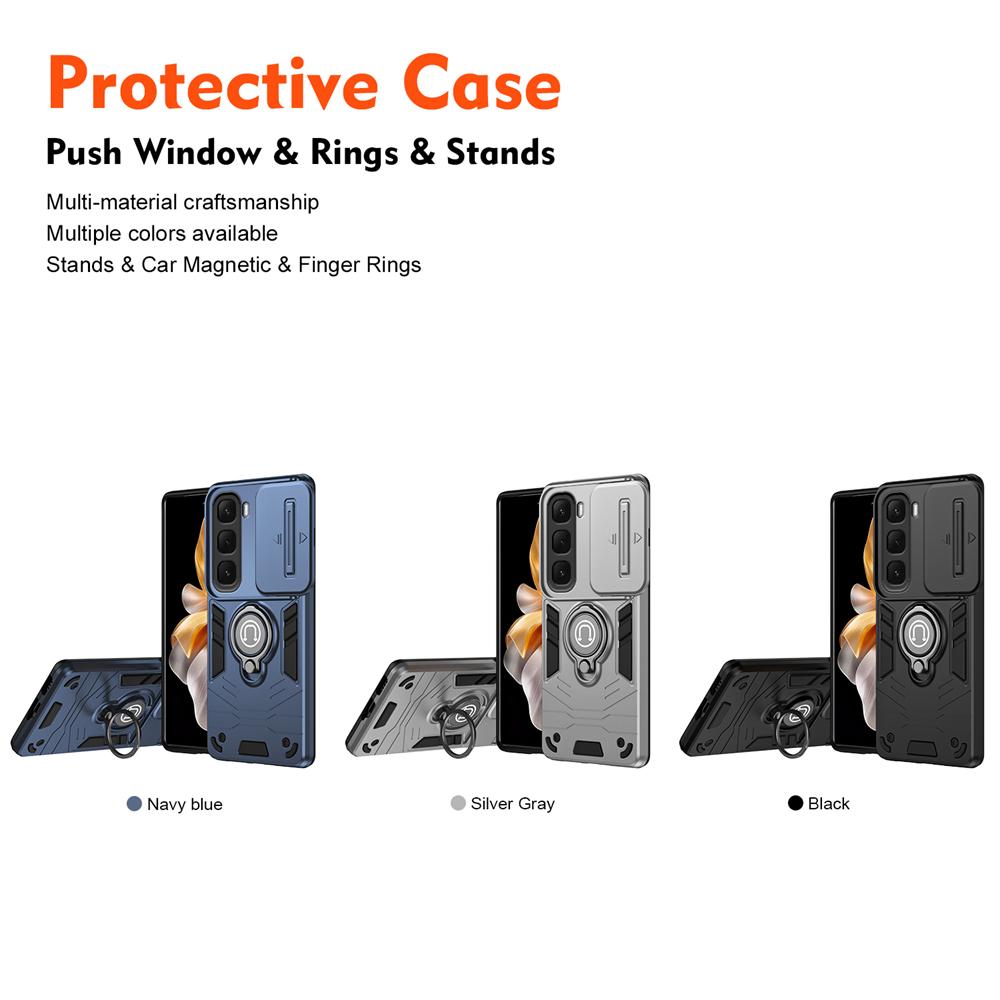 KEYSION Shockproof Armor Case for Infinix Hot 60i 4G Camera Protection Ring Stand Phone Back Cover for Infinix Hot 60 Pro+ 60 5G