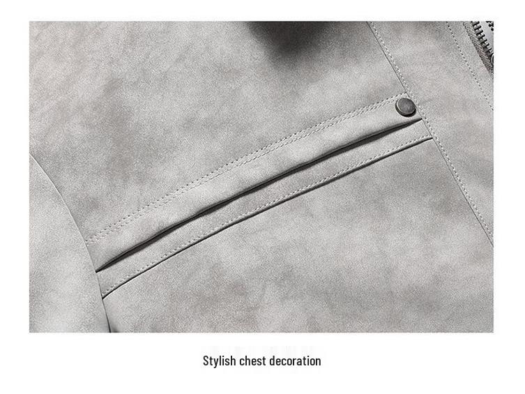 Trendy Men's Plus Size Retro Leather Jacket - Spring/Autumn Casual Lapel