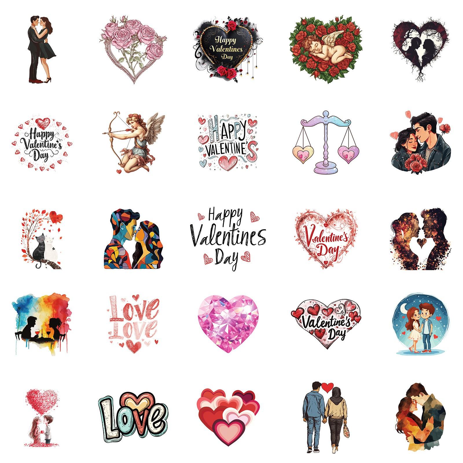 

50 Pcs Love Stickers | Vinyl Stickers For Bike Water Bottles Laptop Refrigerator Cup Luggage Computer Mobile Phone Skateboard Decals