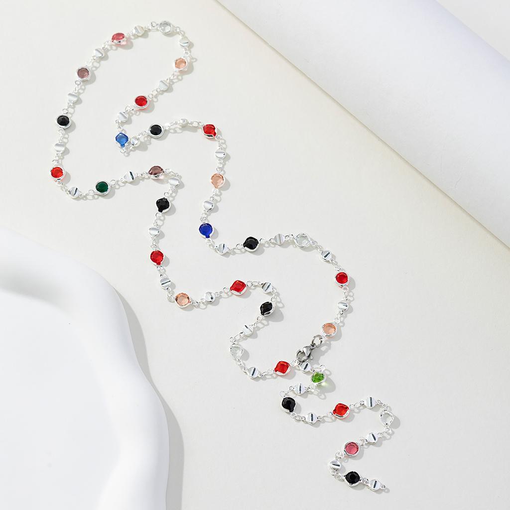 Crystal Charm Necklace Long Y-Shaped Chain Fringe Collarbone Chain Elegant Accessory for Parties and Everyday Wear