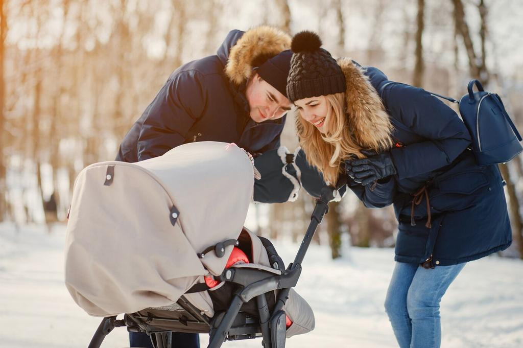 Black Fur Muff Gloves for Stroller, Sled, Insulated for Winter