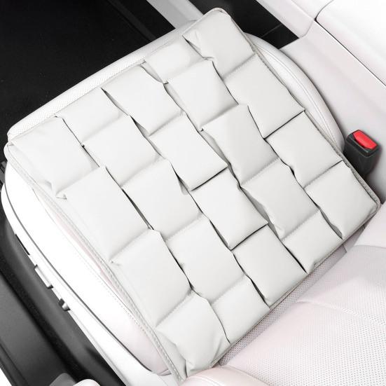 Car Seat Cushion Breathable Nappa Leather with Cloud Honeycomb Pressure-Reducing Comfort Design for All-Season Fit Multiple Colors