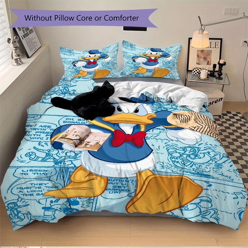 3pcs Disney Donald Duck Theme Printed Bedding Set, Soft and Comfortable Quilt Cover for Bedroom, Guest Room W023