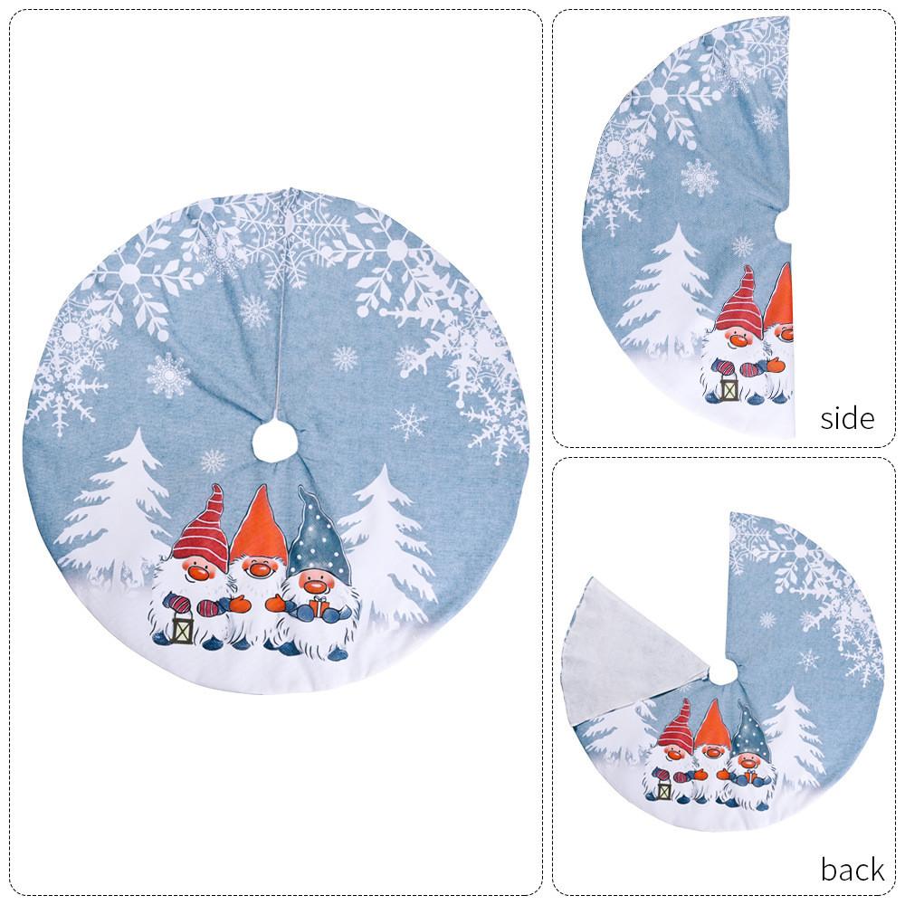 Vibrant Forest Santa Snowflake Christmas Tree Skirt For Festive Holiday Decor