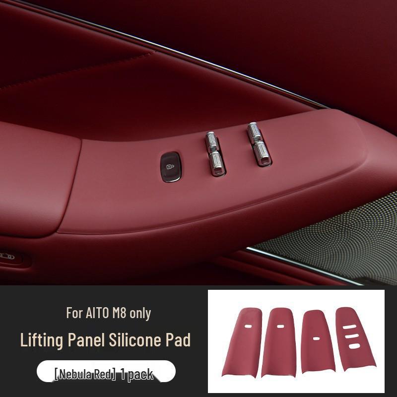 Compatible with 26 AITO M7 Models: Car Door Button Protection Pad & Window Glass Lift Panel Silicone Accessories