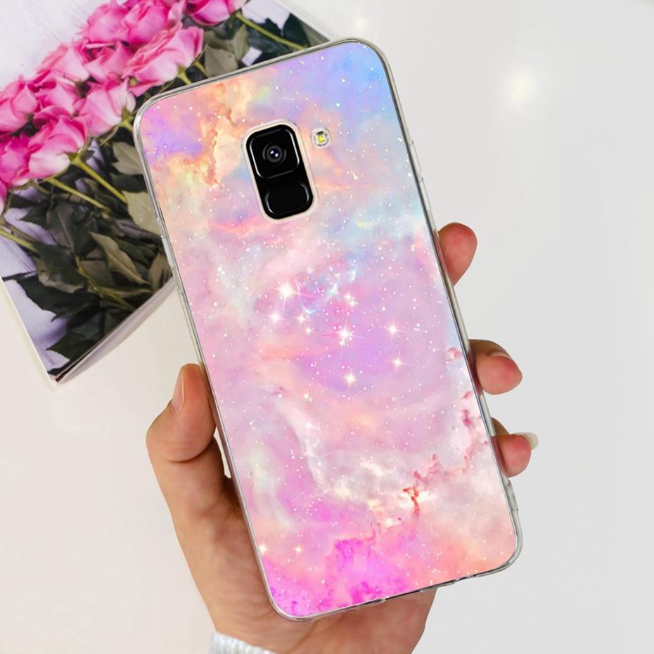 Schöne Hülle mit Aufdruck für Samsung Galaxy A8 (2018) / A8+ (2018) Weiche Silikon-TPU-Rückabdeckung für Samsung A8 A 8 Plus Handyhüllen