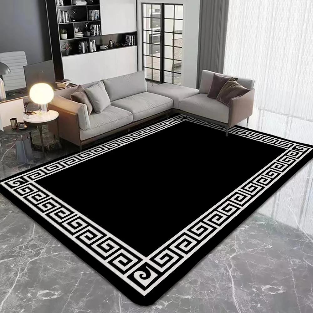 Moderner Bereichsteppich Rutschfeste Flanellteppiche für Heimdekor Wohnzimmer Schlafzimmer Küchendekor Maschinenwaschbare Fußmatte