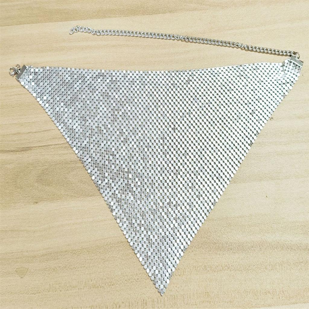 Shinning Sequins Triangle Scarf for Prom Party Lightweight Triangle Collar for Ladies Wedding Model Show Supplies