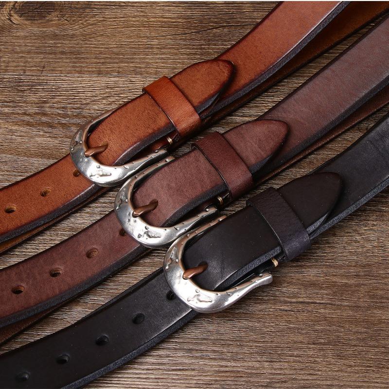 New Retro Washed Extra Thick Outdoor First Layer Cowhide Belt Men's Casual Belt Men's