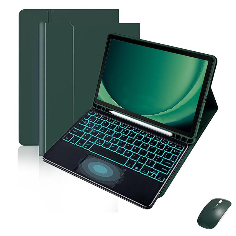 Samsung Tablet S9 FE Plus 12.4" RGB Backlit Touch Keyboard & Leather Protective Case