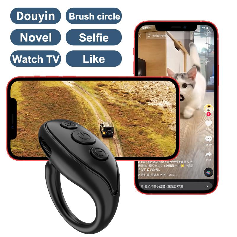 Smart Bluetooth-compatible V5.3 Remote Control Wireless Ring Controller Portable Automatic Page Turner Browsing for Mobile Phone