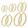 European & American Fashion Geometric Ear Cuff with Copper Curved Exaggerated Large Hoop Earrings