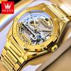OLEVS Marke Hohe Qualität Original Voll Skelett Mechanische Uhren Herren Luxus Edelstahl Herren Automatische Uhr Herren Geschenke
