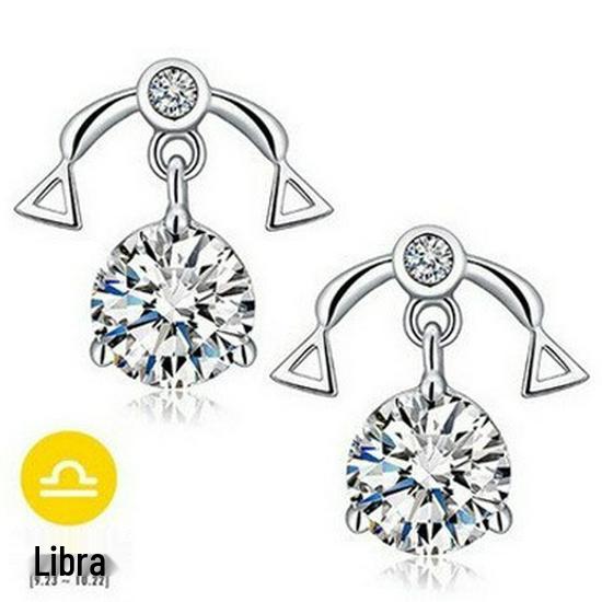 Temperament Women's Retro Zodiac Stud Earrings with Zircon Inlay - Hot-Selling European & American Fashion.